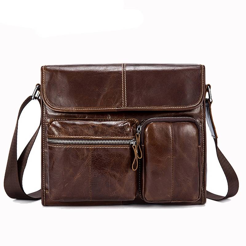Unisex Leather Satchel Shoulder Bag